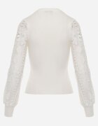 elsa.m by may Pulover Alb cu Mânecă Bufantă și din Dantelă Haidione
