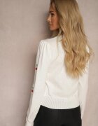 elsa.m by may Pulover Alb cu viscoză și perforație decorativă cu aplicații în formă de cireșe Niriala