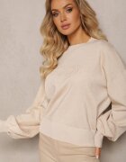 elsa.m by may Pulover Bej Clasic cu Fir Metalic și Imprimeu Actylia