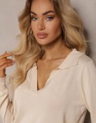 elsa.m by may Pulover Bej cu Vâscoză și Guler Decorativ Ceaola