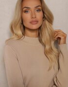elsa.m by may Pulover Bej deschis din vâscoză cu guler înalt căptușit la interior Gemila