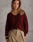 elsa.m by may Pulover Bordo Simplu cu Bumbac Oversize Conime