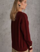 elsa.m by may Pulover Bordo Simplu cu Bumbac Oversize Conime