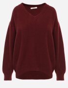 elsa.m by may Pulover Bordo Simplu cu Bumbac Oversize Conime