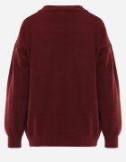 elsa.m by may Pulover Bordo Simplu cu Bumbac Oversize Conime