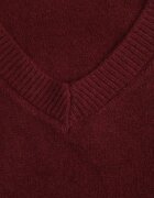 elsa.m by may Pulover Bordo Simplu cu Bumbac Oversize Conime