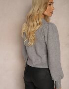 elsa.m by may Pulover Gri din Viscoză Decorat cu Imprimeu în relief Harizia