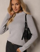 elsa.m by may Pulover Gri Tricotat Reiat cu Viscoză Nikiga