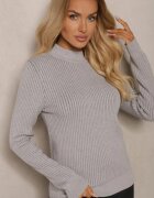 elsa.m by may Pulover Gri Tricotat Reiat cu Viscoză Nikiga