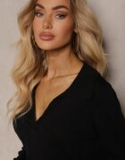 elsa.m by may Pulover Negru cu Viscoză și Guler Decorativ Ceaola