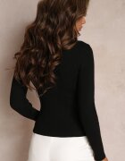 elsa.m by may Pulover Negru Reiat cu Lanț la Decolteu Abiga