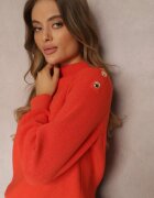 elsa.m by may Pulover Portocaliu Tricotat cu mânecă lungă și nasturi Kithi