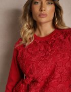 elsa.m by may Pulover Roșu din Viscoză Decorat cu Aplicații din Plată Harilia