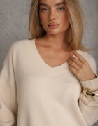 elsa.m by may Pulover Simplu Bej deschis din bumbac cu croială oversize Conime