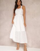 elsa.m by may Rochie Albă Brodată Maxi cu Dantelă Norgann