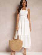elsa.m by may Rochie Albă Brodată Maxi cu Dantelă Norgann