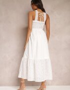 elsa.m by may Rochie Albă Brodată Maxi cu Dantelă Norgann