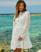 elsa.m by may Rochie Albă Cambrată cu Dantelă și Volan la Bază Kamora