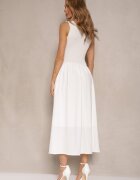 elsa.m by may Rochie Albă Cloș din Viscoză Decorată cu Aplicație Ronlina