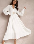 elsa.m by may Rochie Albă cu Curea Elothoe