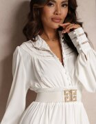 elsa.m by may Rochie Albă cu Curea Elothoe