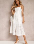 elsa.m by may Rochie Albă cu Textură Delicată și Crăpătură la Bază Kendia