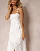 elsa.m by may Rochie Albă cu Textură Delicată și Crăpătură la Bază Kendia