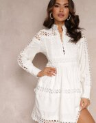 elsa.m by may Rochie Albă Din Dantelă cu Decolteu Decorativ Sweeney