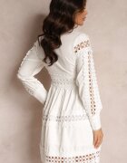 elsa.m by may Rochie Albă Din Dantelă cu Decolteu Decorativ Sweeney