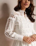 elsa.m by may Rochie Albă Din Dantelă cu Decolteu Decorativ Sweeney