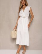 elsa.m by may Rochie Albă evazată cu cordon cu cataramă Meniros