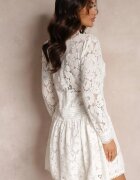 elsa.m by may Rochie Albă Evazată Tip cămașă Rutty