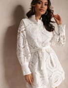 elsa.m by may Rochie Albă tip cămașă cu Dantelă Lenora