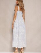 elsa.m by may Rochie Albastră Boho din viscoză și bumbac cu nasturi cu bretele cu imprimeu floral Lildexis