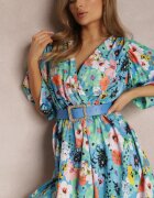 elsa.m by may Rochie Albastră cu curea Kasare