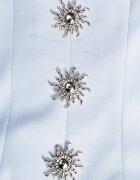 elsa.m by may Rochie Albastră cu Decolteu Halter și Nasturi Decorative în Față Nesia