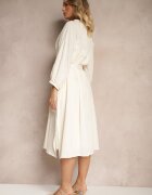 elsa.m by may Rochie bej cu curea Boho din bumbac decorată cu broderie Gonalin