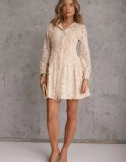 elsa.m by may Rochie Bej deschis Cloș Tip cămașă Rutty