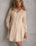 elsa.m by may Rochie Bej deschis Cloș Tip cămașă Rutty