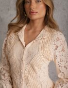 elsa.m by may Rochie Bej deschis Cloș Tip cămașă Rutty