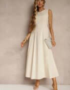 elsa.m by may Rochie Bej deschis din viscoză cu croi evazat Fără mâneci Barneria