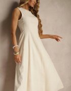 elsa.m by may Rochie Bej deschis din viscoză cu croi evazat Fără mâneci Barneria