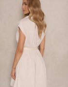elsa.m by may Rochie Bej deschis din viscoză cu croială evazată cu guler de cămașă Aluessa