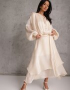 elsa.m by may Rochie Bej deschis Evazată de seară din șifon Amanna