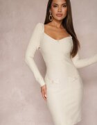 elsa.m by may Rochie bej deschis mulată mini cu nasturi perlați Vaast