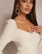 elsa.m by may Rochie bej deschis mulată mini cu nasturi perlați Vaast