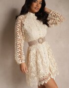 elsa.m by may Rochie Bej deschisă cu centură Monilla