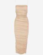 elsa.m by may Rochie Bej Din plasă Midi Mulată Cu bretele Nirielle