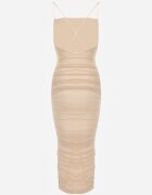 elsa.m by may Rochie Bej Din plasă Midi Mulată Cu bretele Nirielle