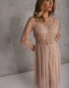 elsa.m by may Rochie bej evazată midi din tul cu dantelă Rislaine